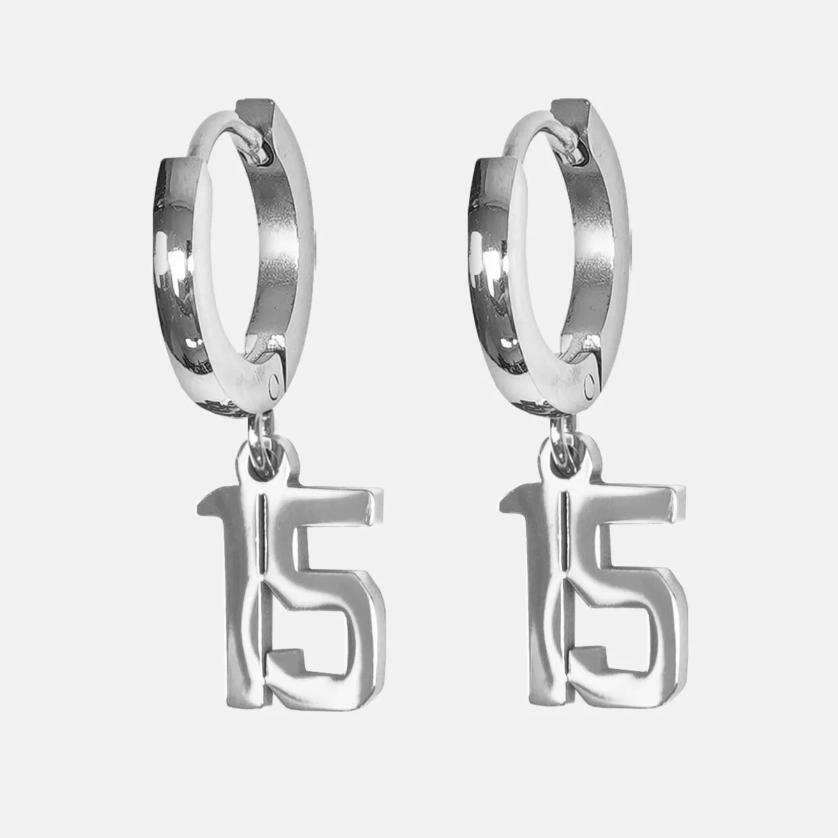 15 Number Earring - Stainless Steel