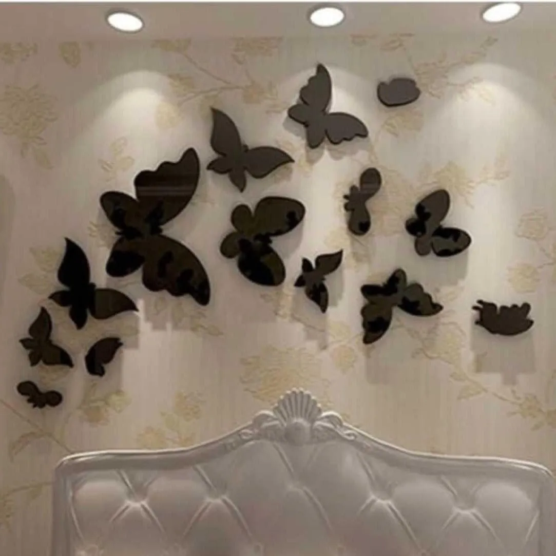 16 pcs butterflies set (Black)