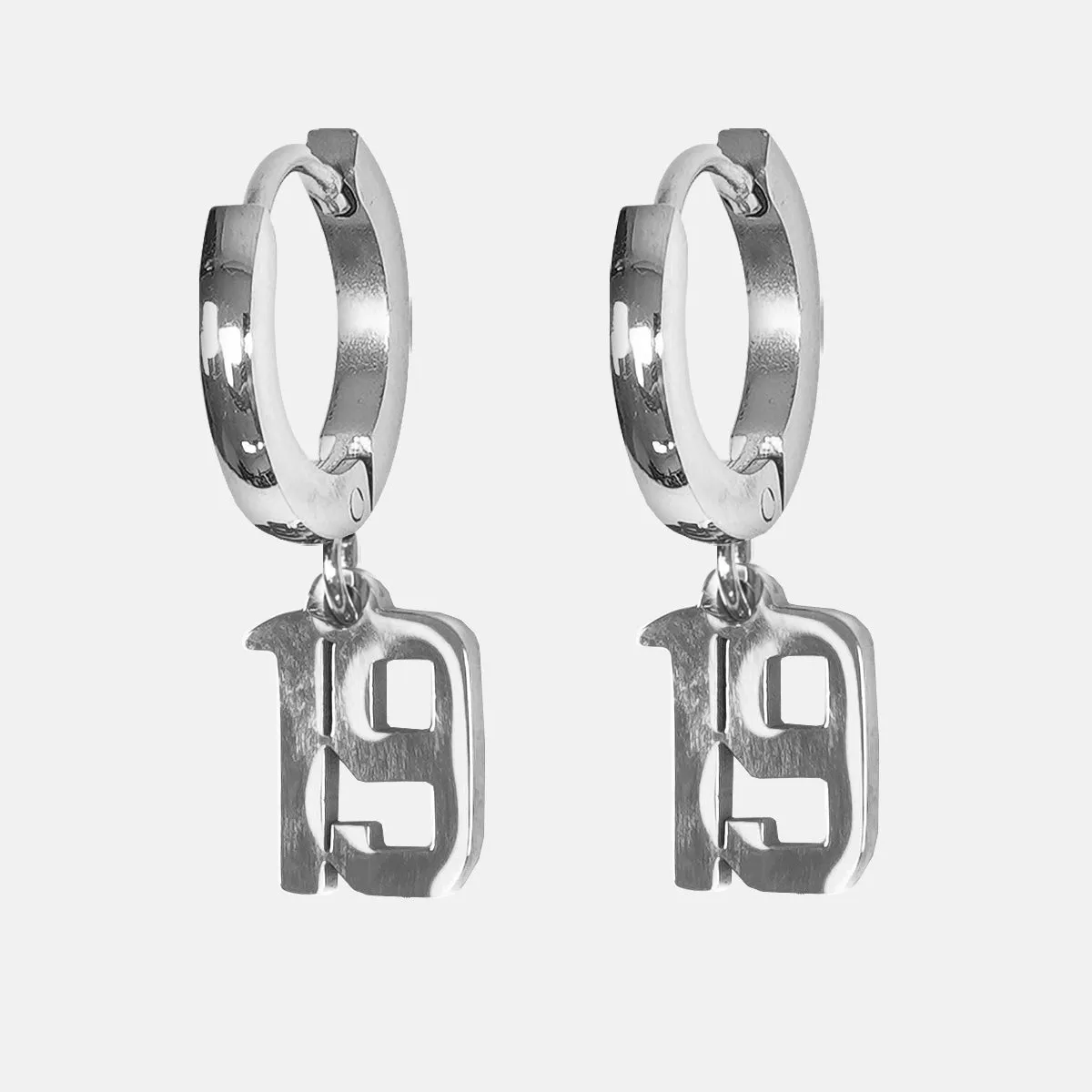 19 Number Earring - Stainless Steel