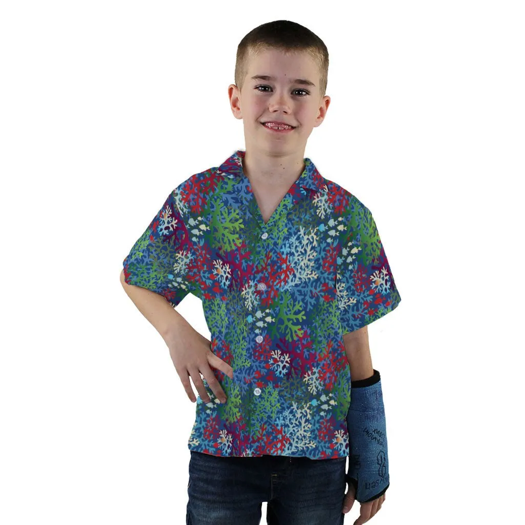 A Christmas Coral Youth Hawaiian Shirt