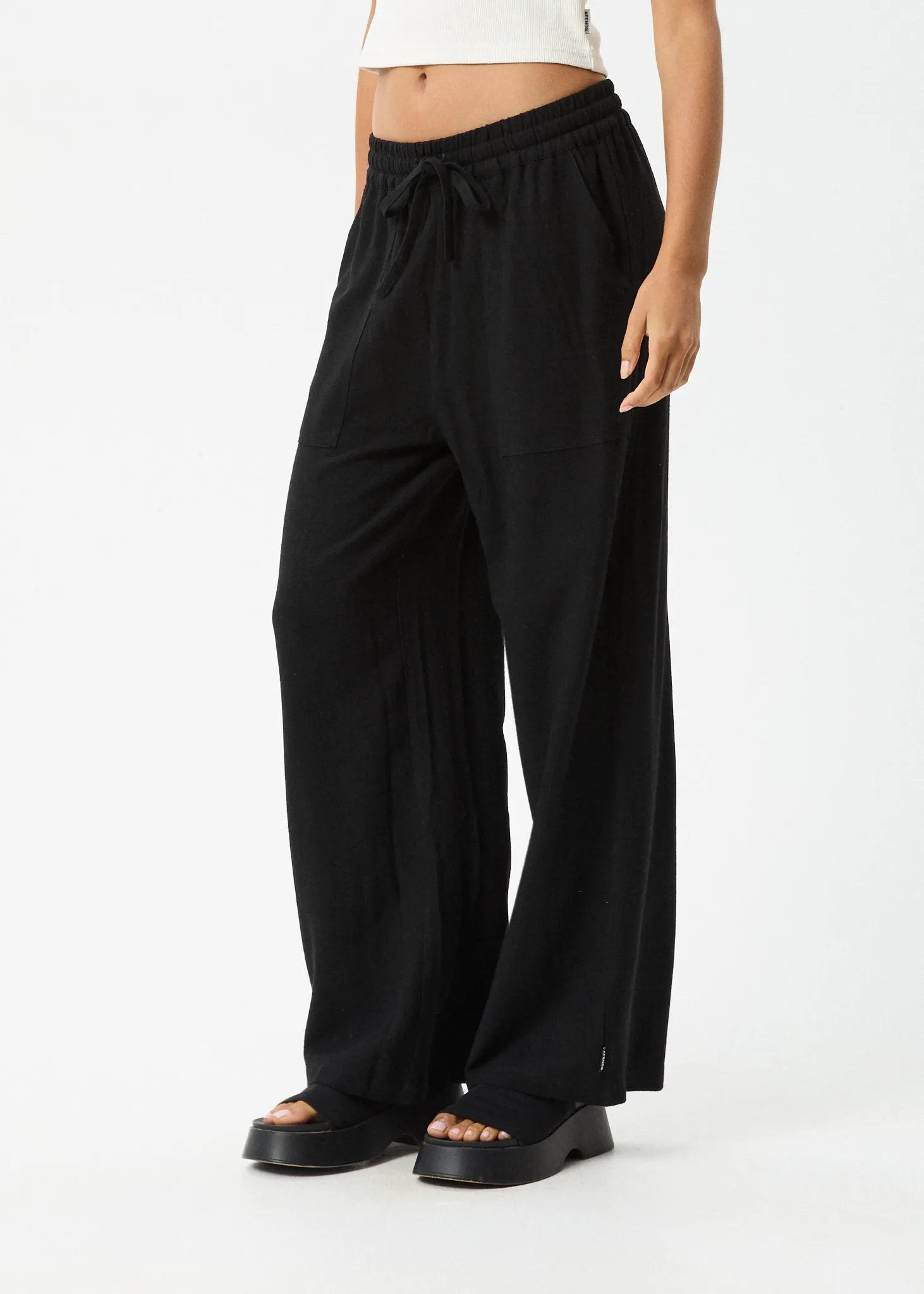 AFENDS Womens Amaya - Wide Leg Pants - Black