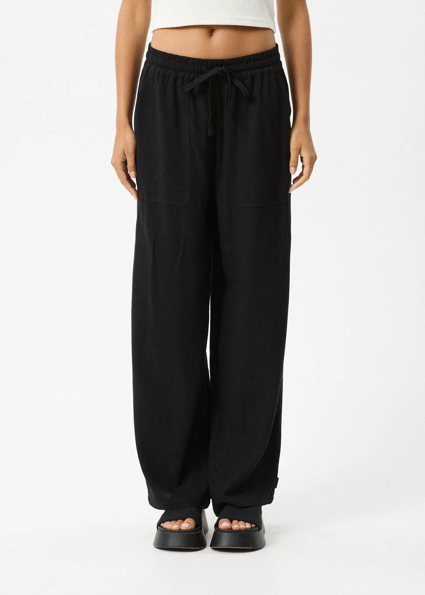 AFENDS Womens Amaya - Wide Leg Pants - Black