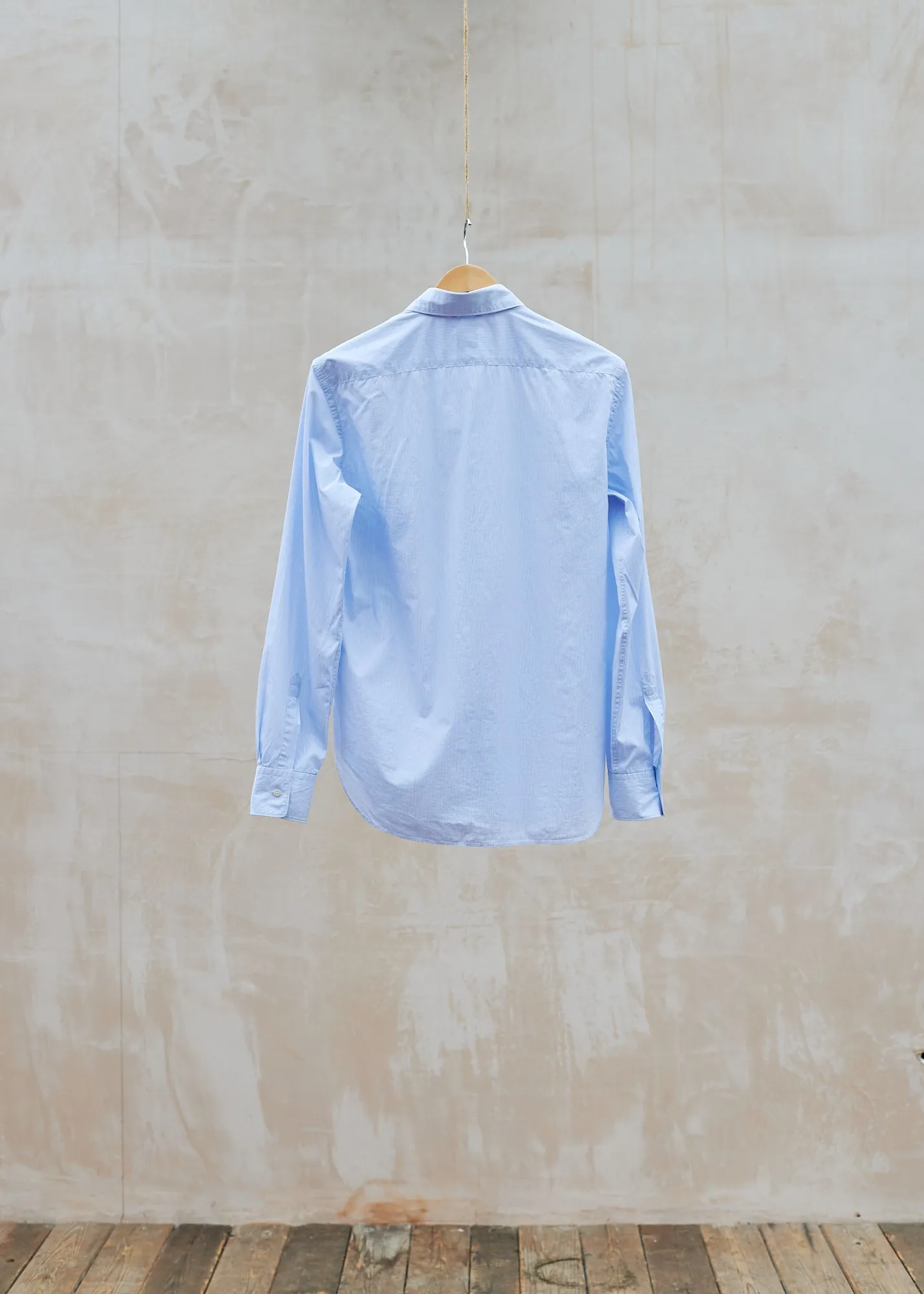 Aspesi Soft Cotton Poplin Blue Striped Shirt - L