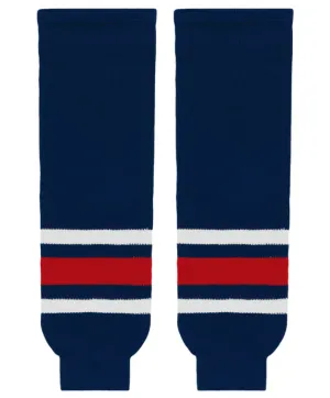 Athletic Knit (AK) HS630-890 2010 Columbus Blue Jackets Navy Knit Ice Hockey Socks