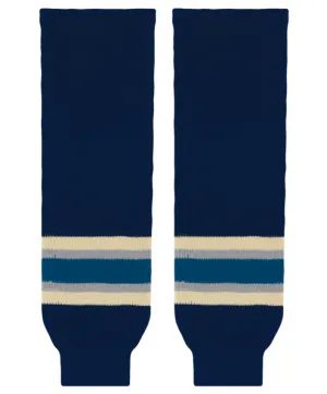 Athletic Knit (AK) HS630-892 2010 Columbus Blue Jackets Third Navy Knit Ice Hockey Socks