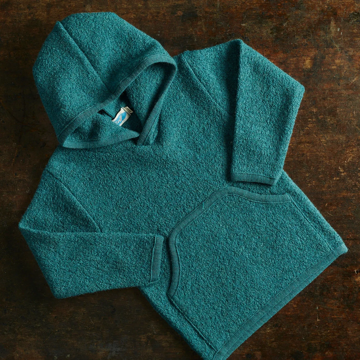 Baby & Kids Merino Wool Crepe Hoodie - Teal