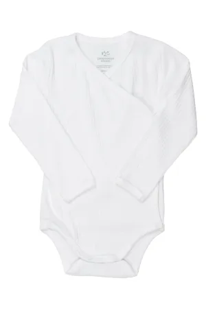 BABY RIB JERSEY BODY CROSSOVER W. LONGSLEEVE - WHITE