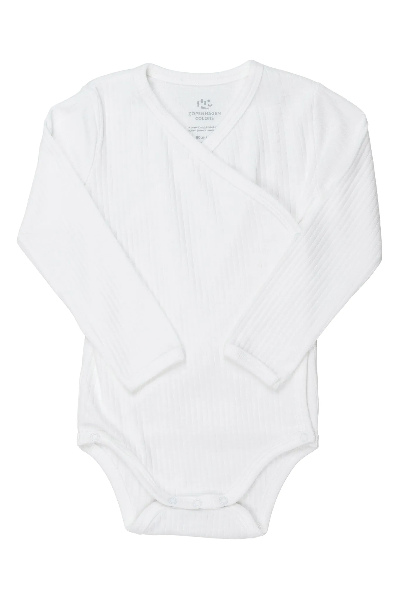 BABY RIB JERSEY BODY CROSSOVER W. LONGSLEEVE - WHITE