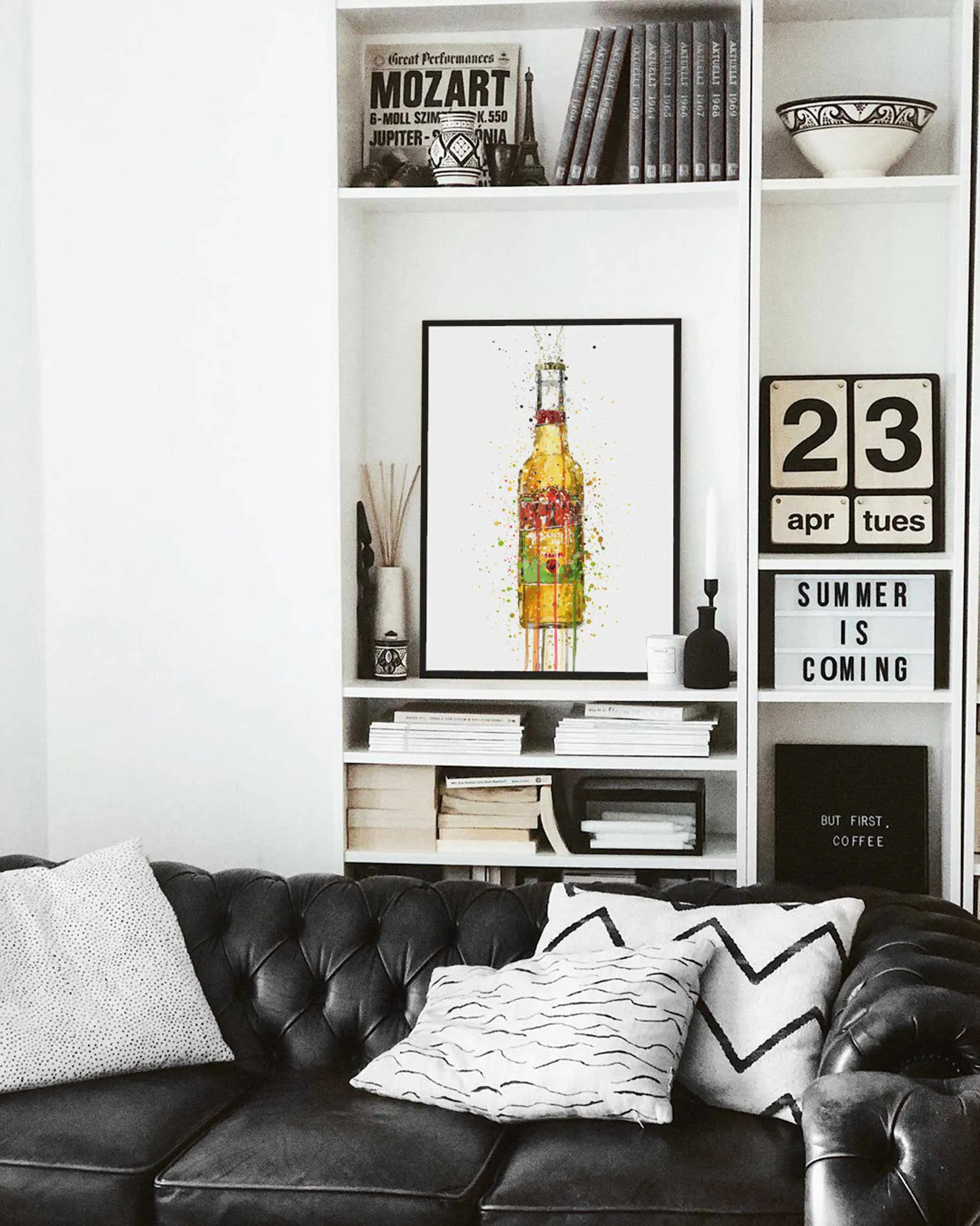 Beer Bottle Wall Art Print 'Aztec Gold'