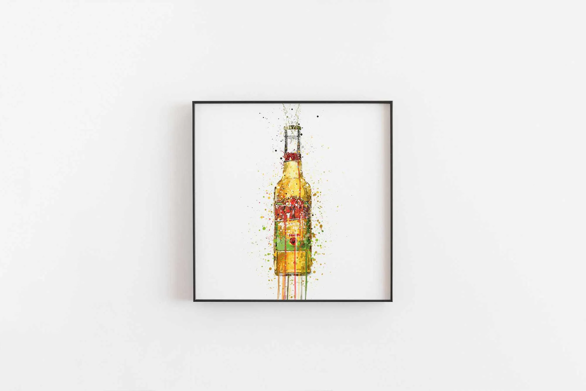 Beer Bottle Wall Art Print 'Aztec Gold'