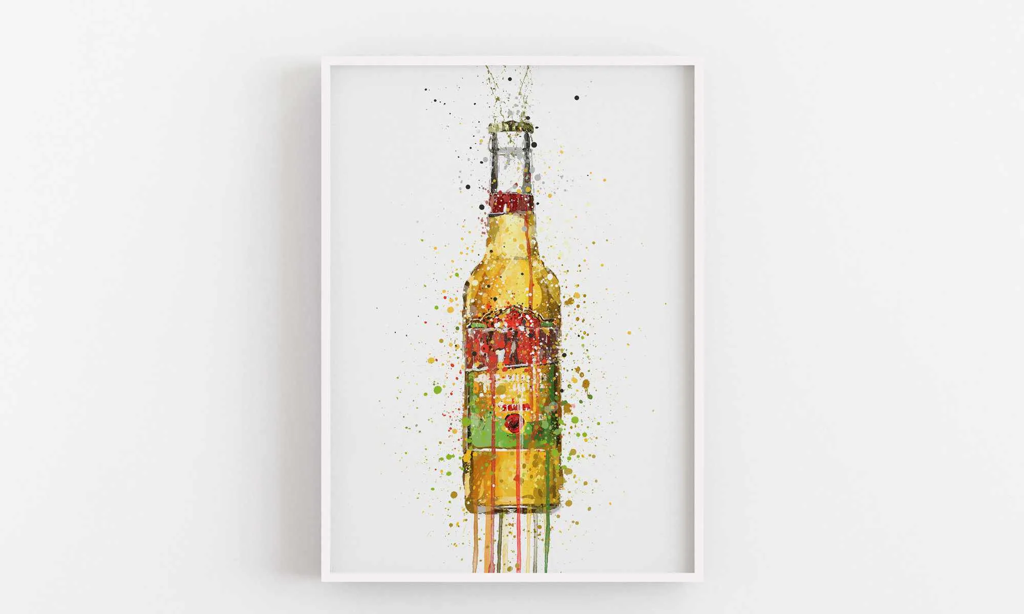 Beer Bottle Wall Art Print 'Aztec Gold'