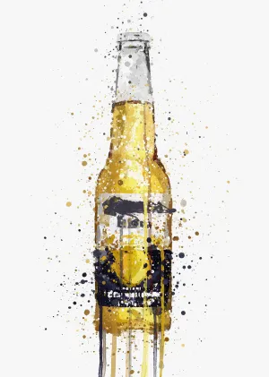 Beer Bottle Wall Art Print 'No Lime'