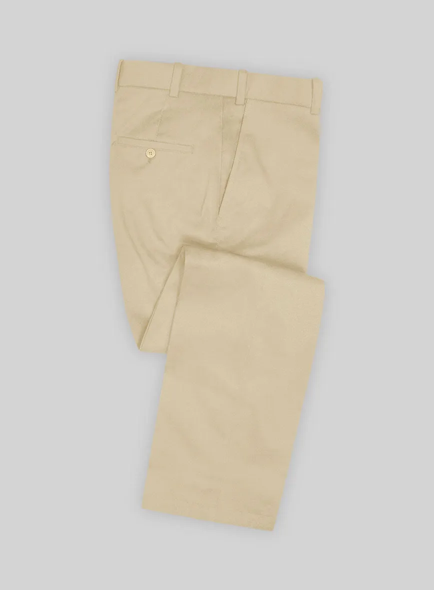 Beige Feather Cotton Canvas Stretch Suit