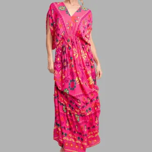 Blossom Fiesta Dolman Sleeves Maxi Dress