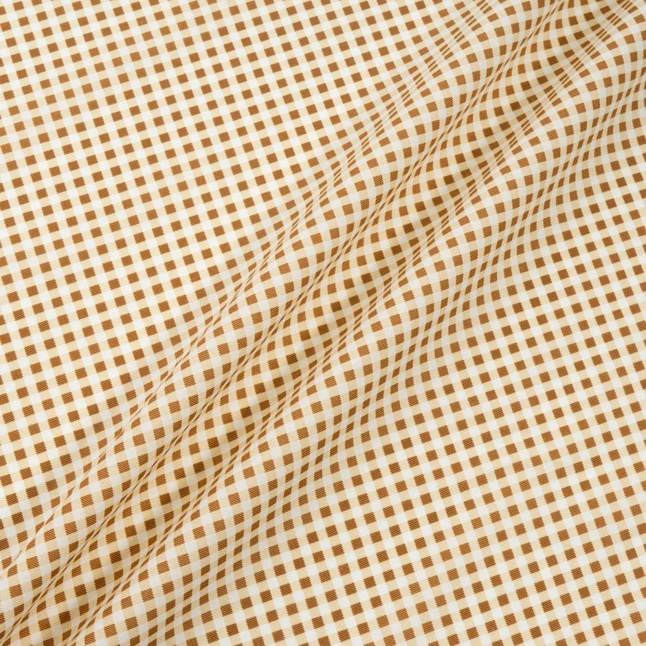 Brown Gingham Printed Luxury Cotton