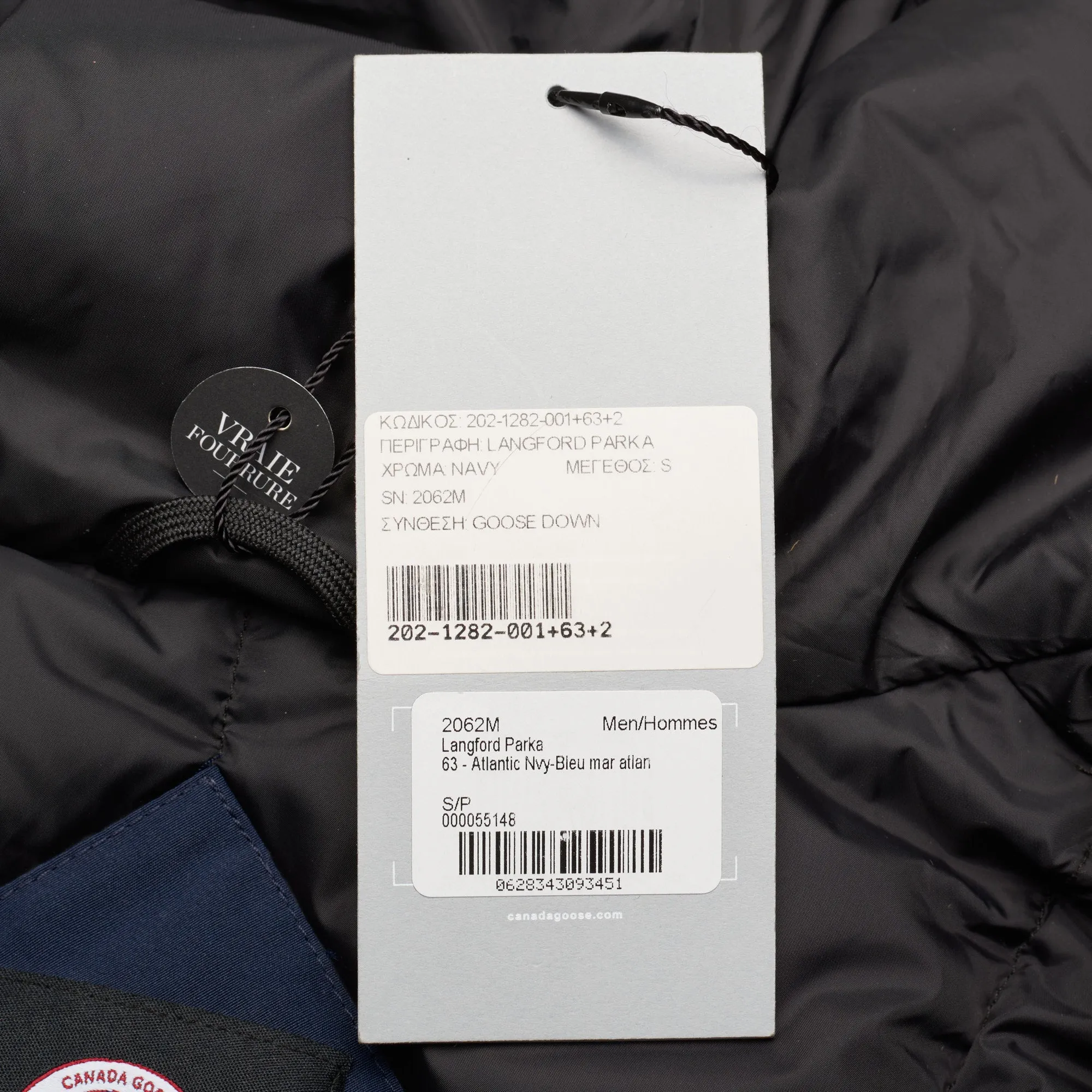 CANADA GOOSE Langford Parka 2062M 63 Atlantic Navy Blue Down Jacket Fur Ruff XL