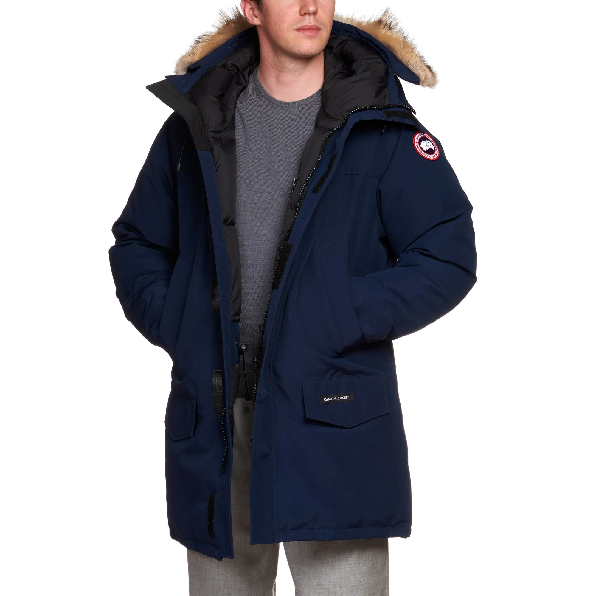 CANADA GOOSE Langford Parka 2062M 63 Atlantic Navy Blue Down Jacket Fur Ruff XL