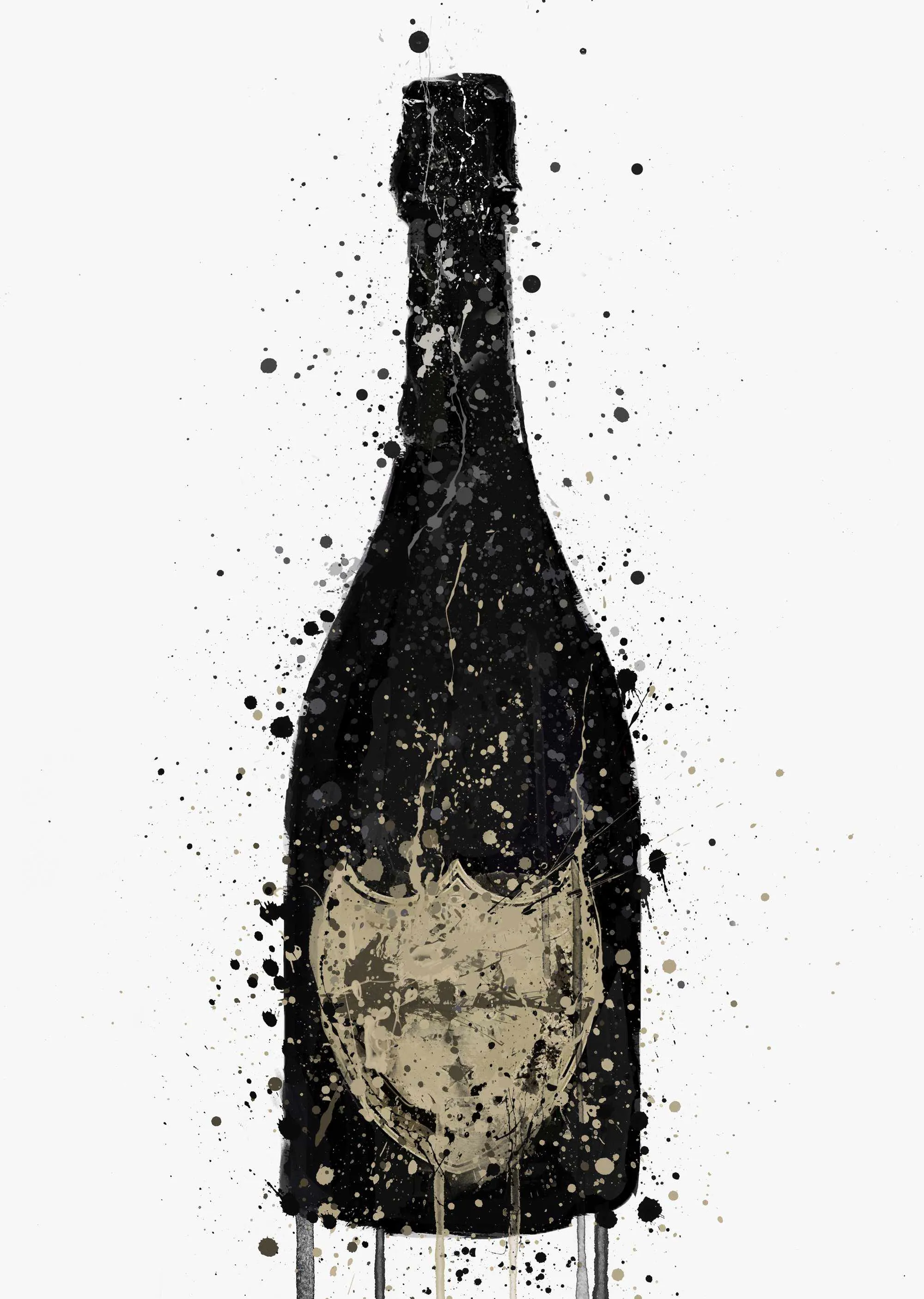 Champagne Bottle Wall Art Print 'Vanta'