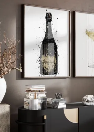 Champagne Bottle Wall Art Print 'Vanta'