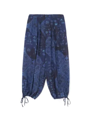 CHINOISERIE-A PRINTED DRAWSTRING BALLOON PANTS