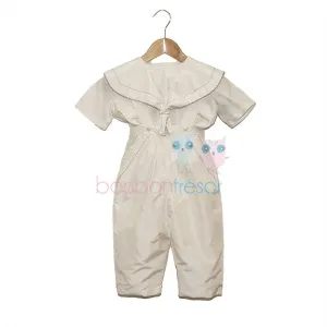 Christening Baby Boy Silk 2 Piece Sailor Suit