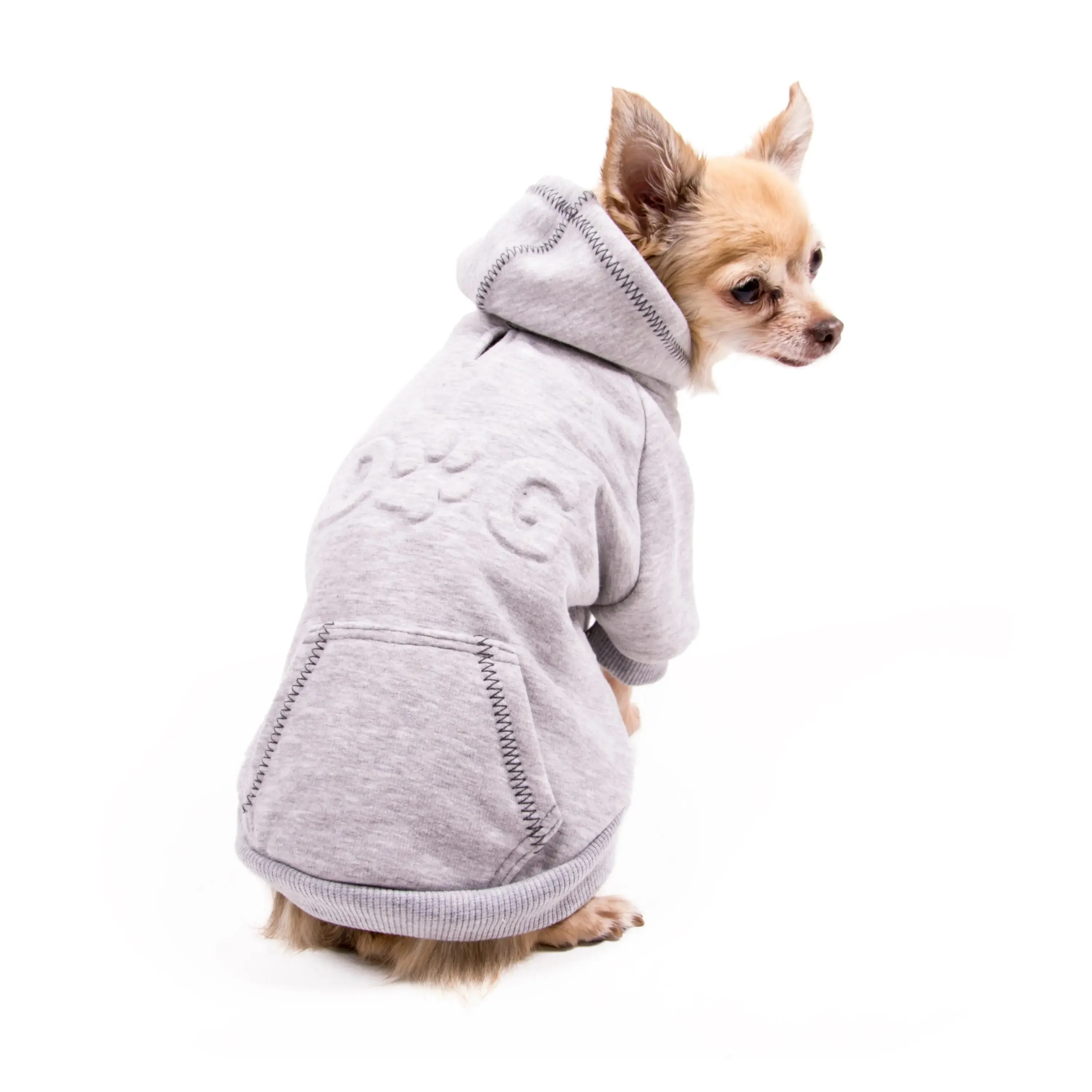 Dog Embossed Fleece Dog Hoodie Sweatshirt XXS to 100  LBS