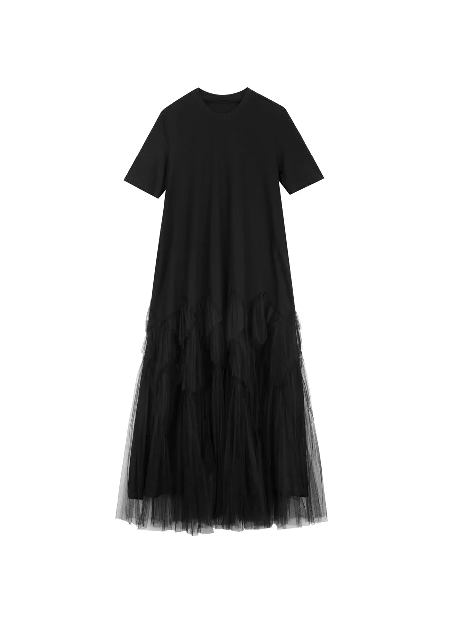 Dress / JNBY Relaxed Crew-neck Short-sleeved Maxi Dress