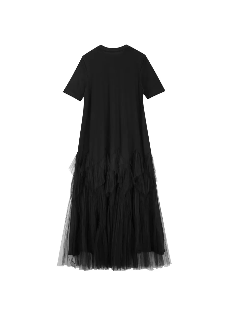 Dress / JNBY Relaxed Crew-neck Short-sleeved Maxi Dress