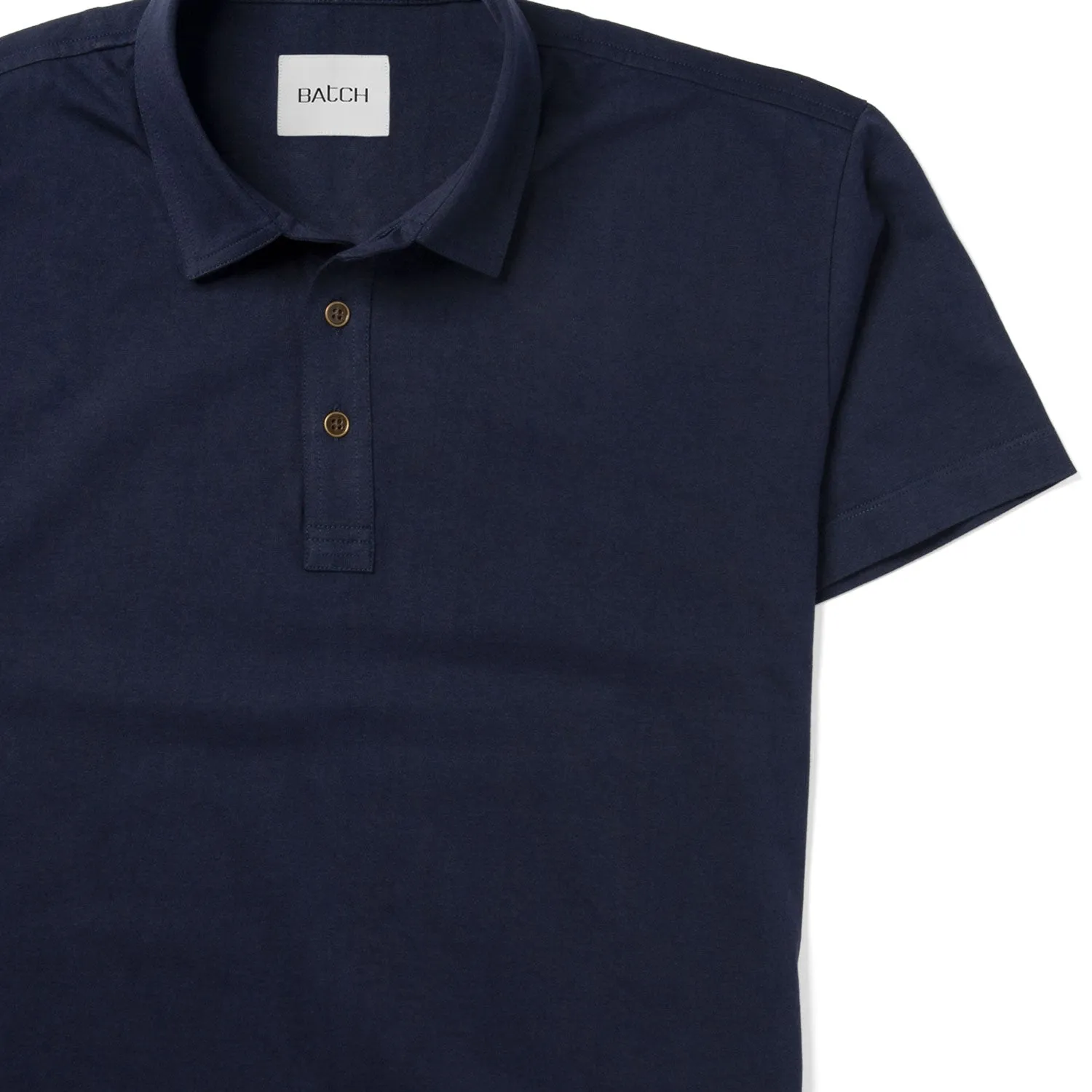 Essential Short Sleeve Polo Shirt –  Navy Cotton Jersey