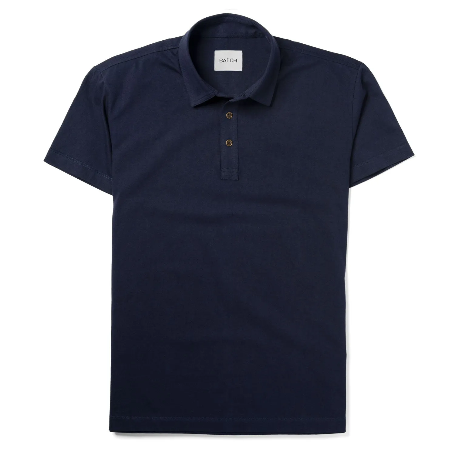 Essential Short Sleeve Polo Shirt –  Navy Cotton Jersey