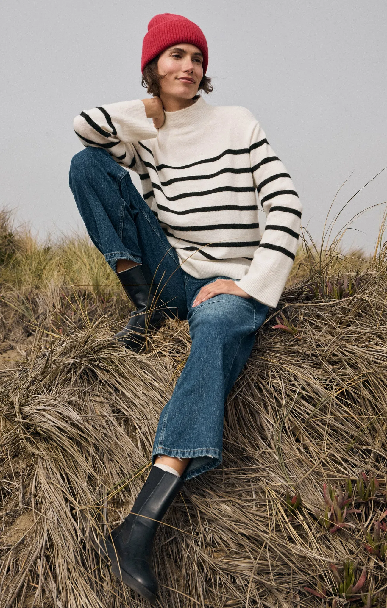 Fin Stripe Turtleneck Sweater