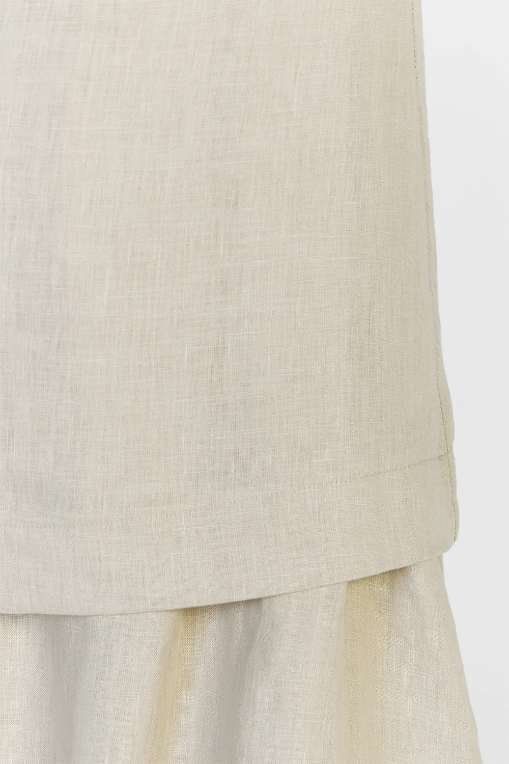 GIGI CHALK LINEN MIDI DRESS