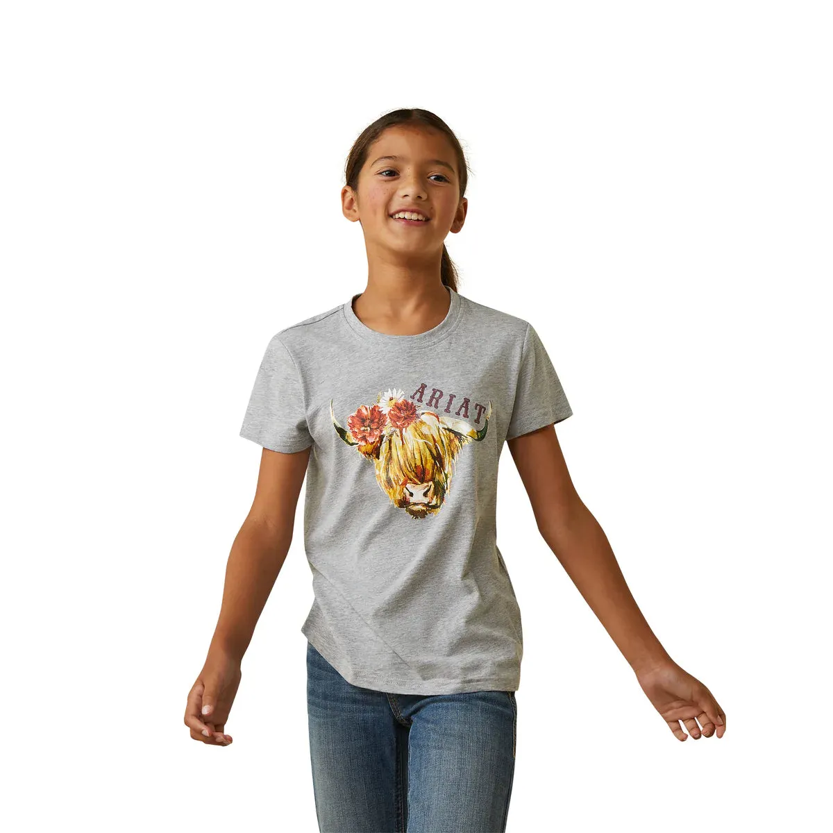 Girls Ariat Real Highlander Rose Tee