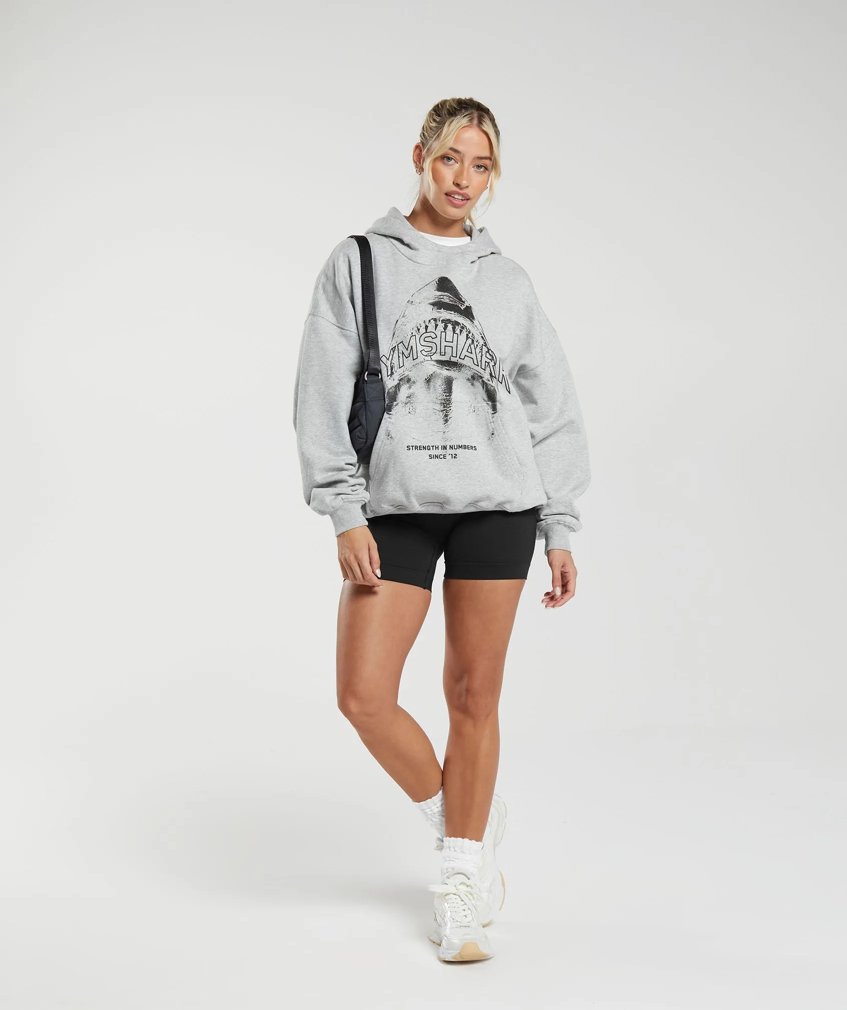 Gymshark Shark Attack Oversized Hoodie - Grey