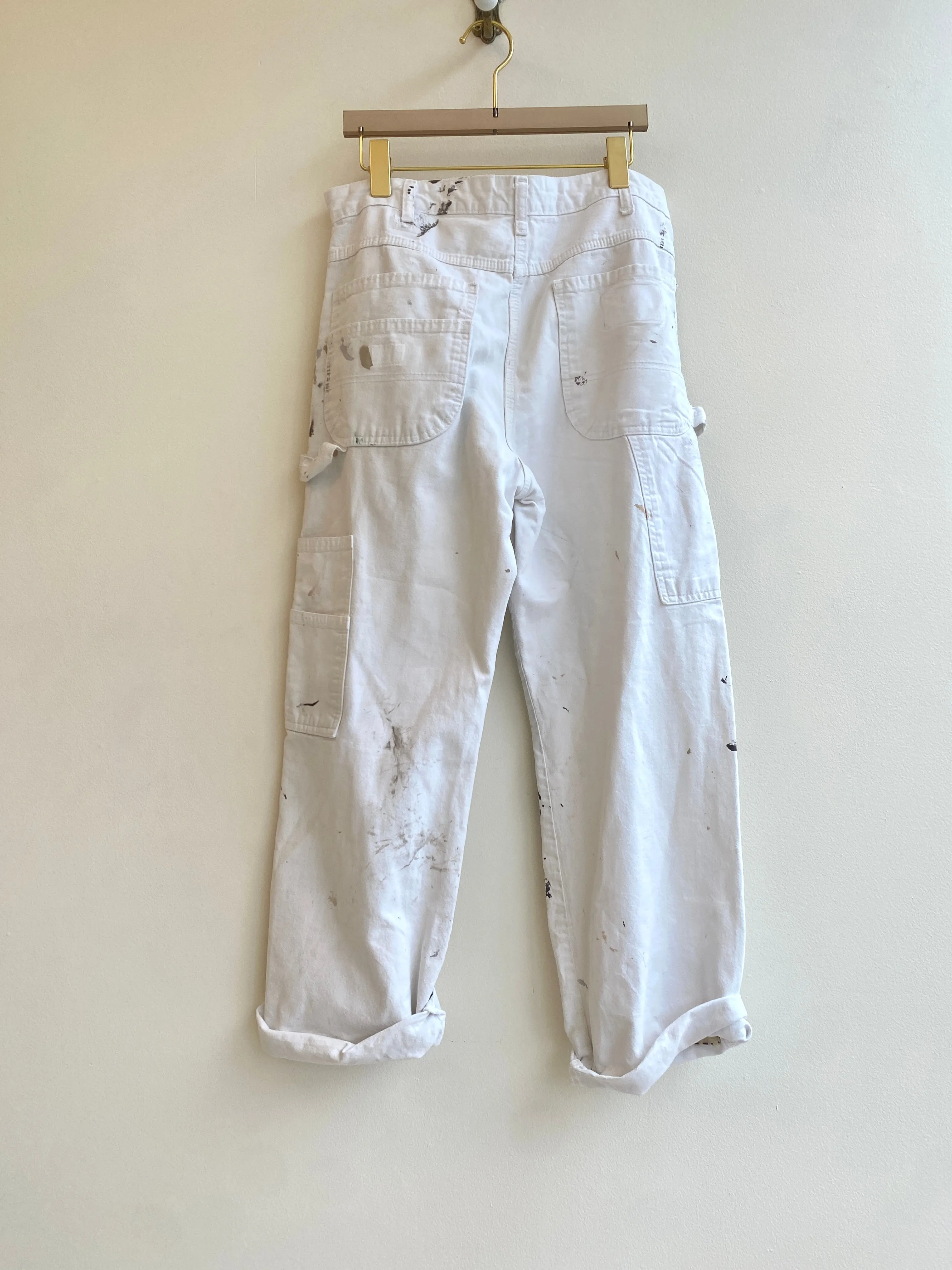 Hand Stitched Farm Life & Butterfly Patches Pants w/ Cracker Jack Charm (Reworked)