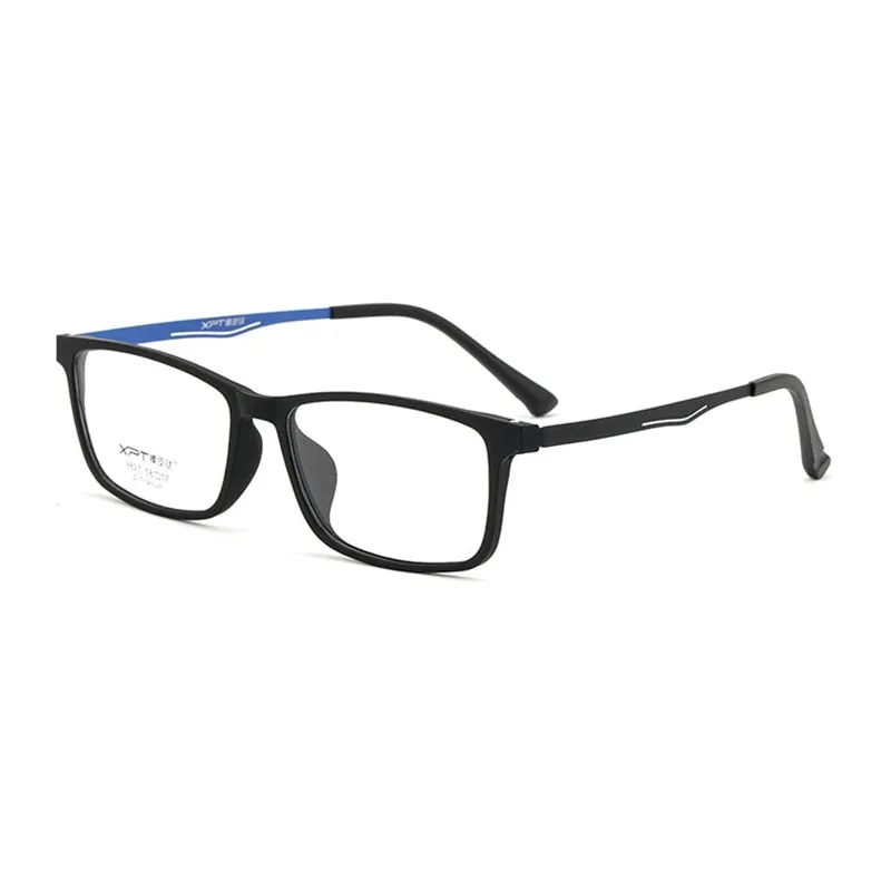 Hotony Unisex Full Rim Rectangle TR 90 Resin B Titanium Frame Eyeglasses 9827