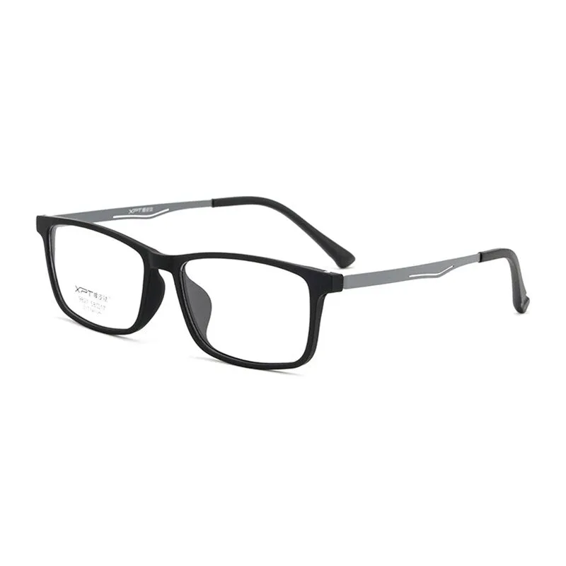 Hotony Unisex Full Rim Rectangle TR 90 Resin B Titanium Frame Eyeglasses 9827