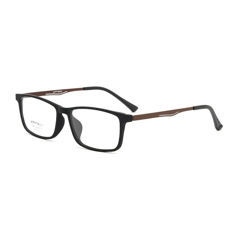 Hotony Unisex Full Rim Rectangle TR 90 Resin B Titanium Frame Eyeglasses 9827