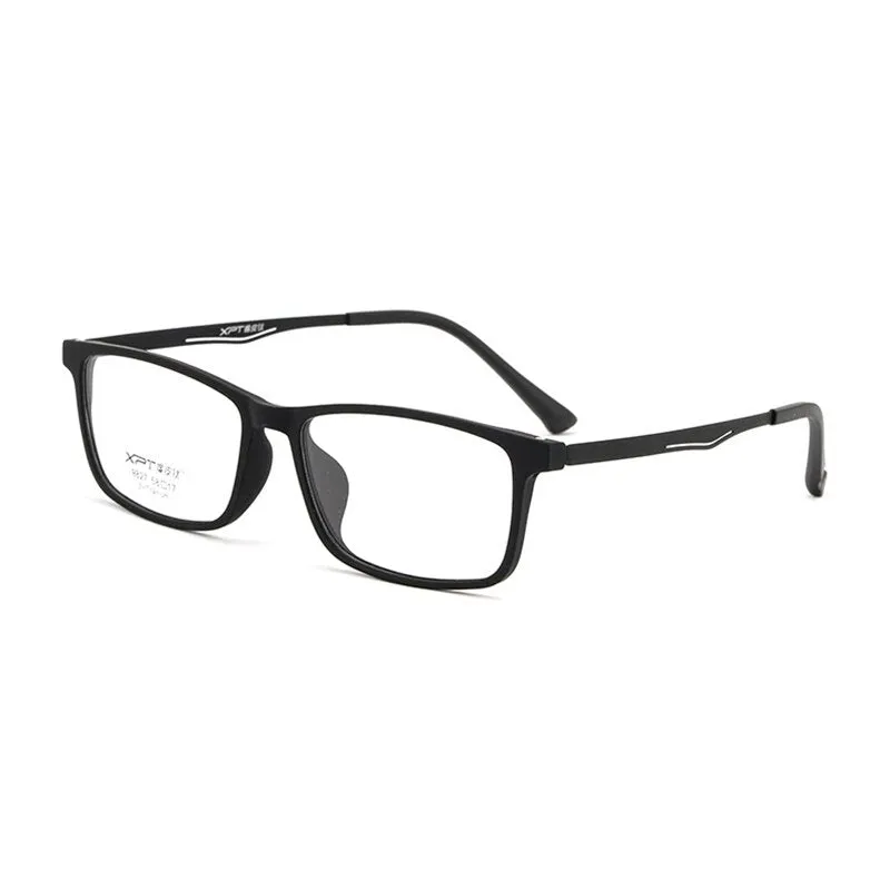 Hotony Unisex Full Rim Rectangle TR 90 Resin B Titanium Frame Eyeglasses 9827