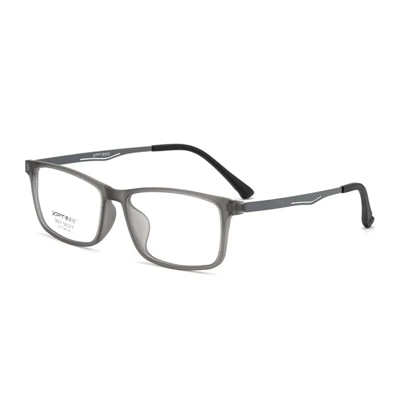 Hotony Unisex Full Rim Rectangle TR 90 Resin B Titanium Frame Eyeglasses 9827