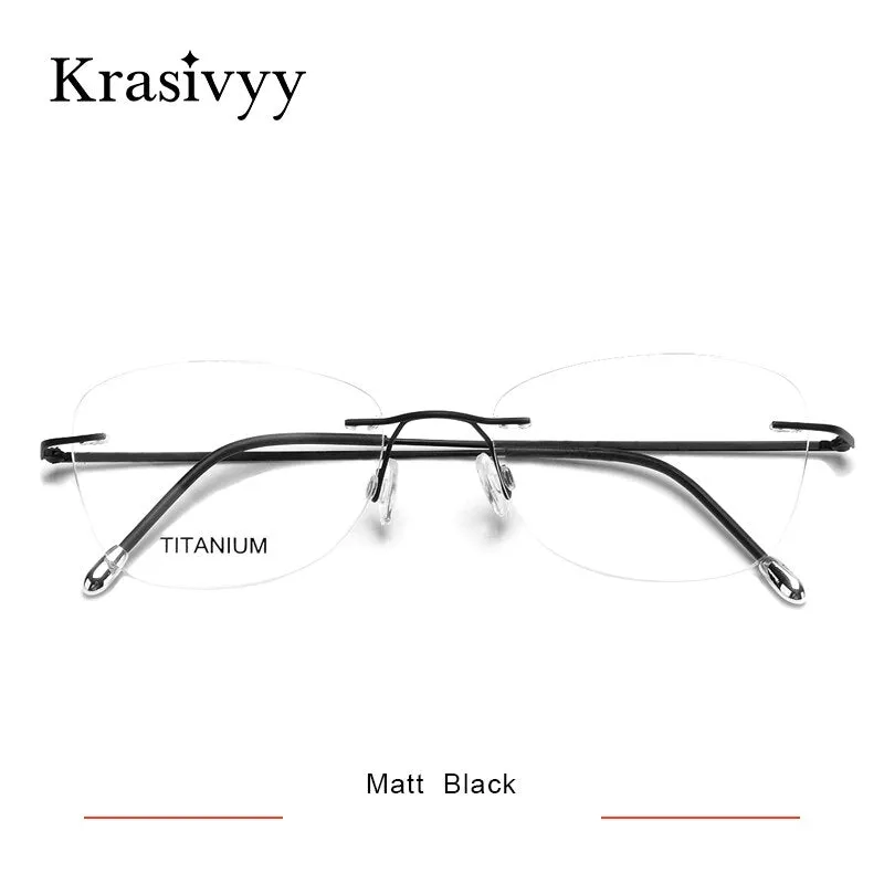 Krasivyy Unisex Rimless Square Titanium Eyeglasses Kr16013