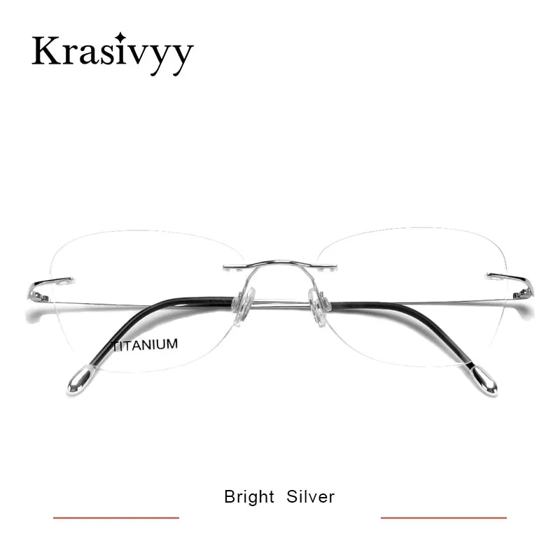 Krasivyy Unisex Rimless Square Titanium Eyeglasses Kr16013