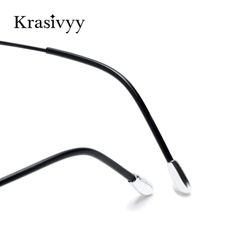 Krasivyy Unisex Rimless Square Titanium Eyeglasses Kr16013