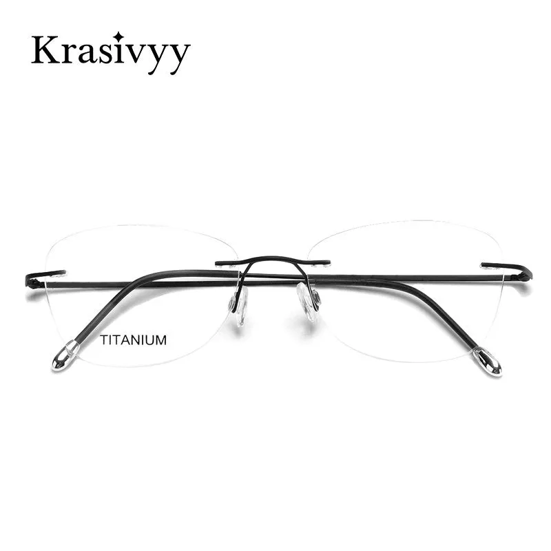 Krasivyy Unisex Rimless Square Titanium Eyeglasses Kr16013