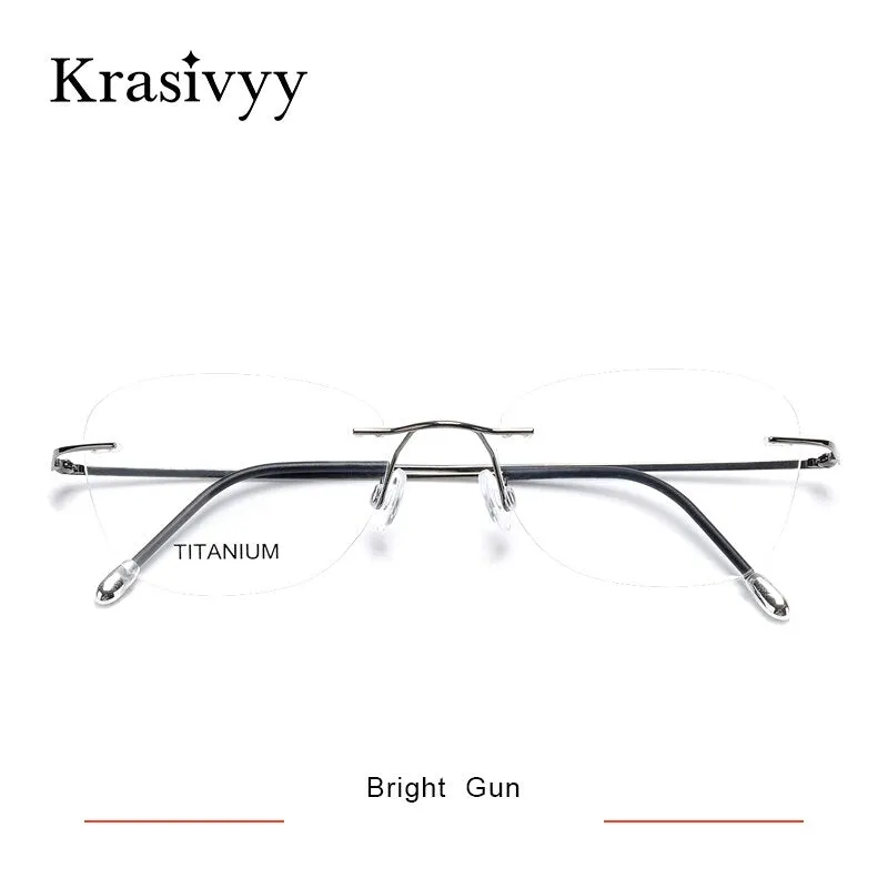 Krasivyy Unisex Rimless Square Titanium Eyeglasses Kr16013