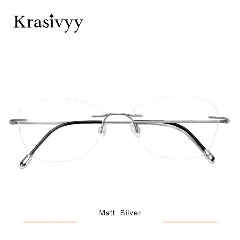 Krasivyy Unisex Rimless Square Titanium Eyeglasses Kr16013