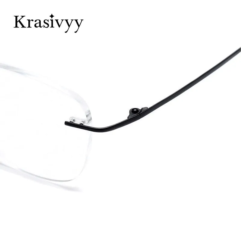 Krasivyy Unisex Rimless Square Titanium Eyeglasses Kr16013