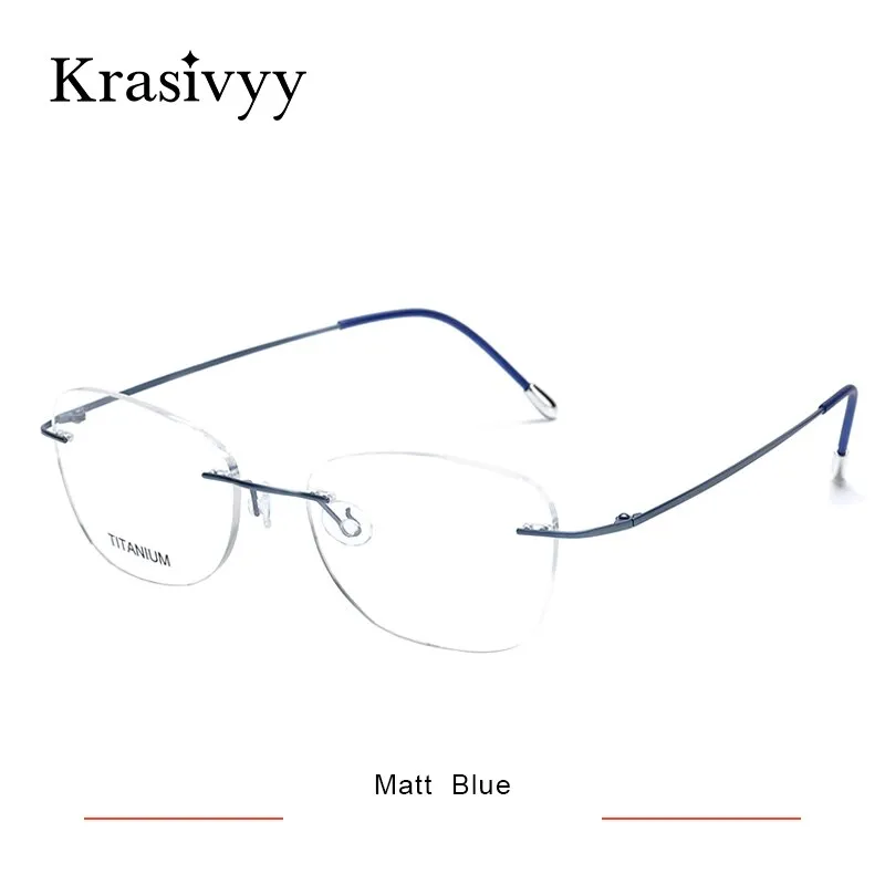 Krasivyy Unisex Rimless Square Titanium Eyeglasses Kr16013