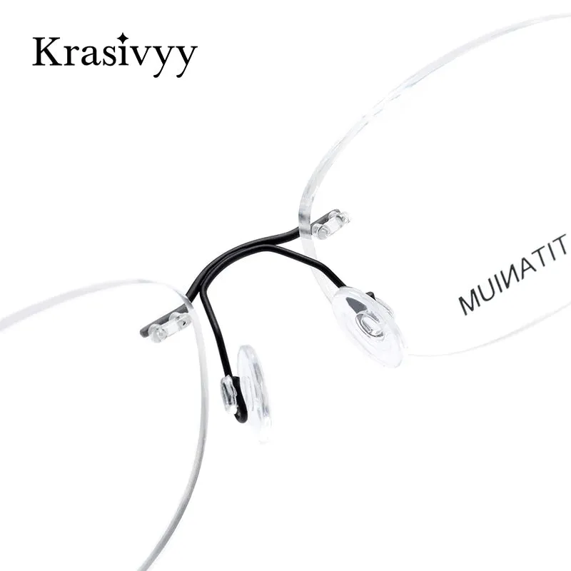 Krasivyy Unisex Rimless Square Titanium Eyeglasses Kr16013