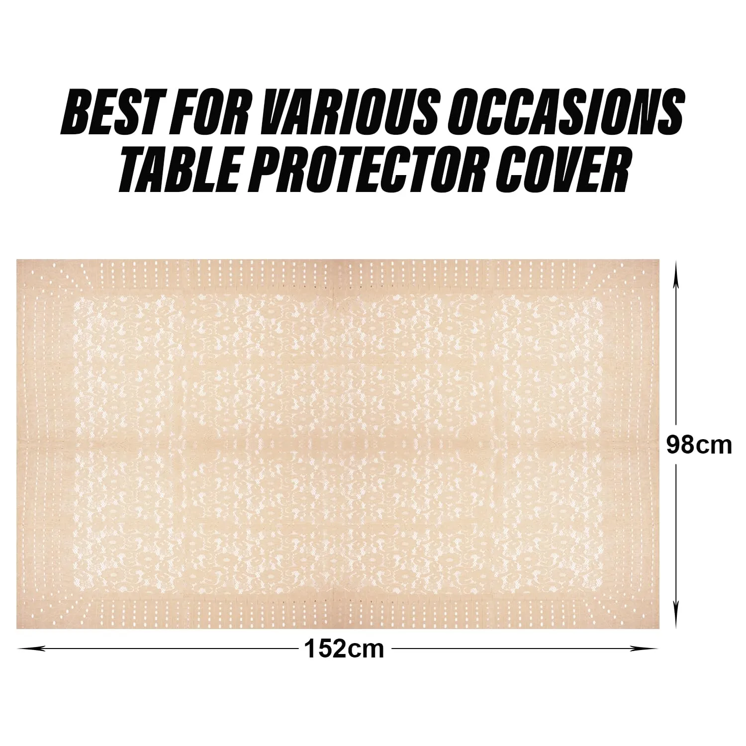 Kuber Industries Center Table Cover | Shinning Net Cashew Design Table Cover | Luxurious Table Protector Cover for Home Decor | 40x60 Inch | Golden